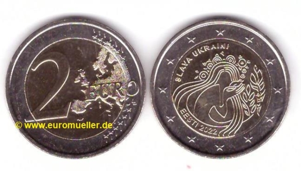 2 Euro Sondermünze Estland 2022 Ukraini unc.