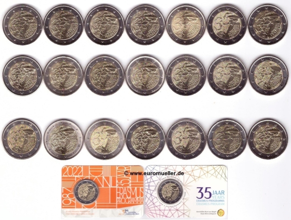 23x 2 Euro Sondermünzen Erasmus 2022