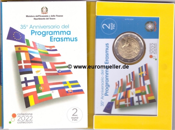 2 Euro Sondermünze Italien 2022 Erasmus bu.