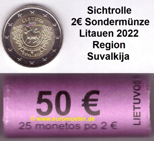 Rolle 2 Euro Sondermünze Litauen 2022 Suvalkija