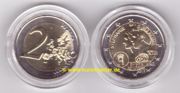 2 Euro Sondermünze Luxemburg 2022 10. Hochzeitstag G. u. S.