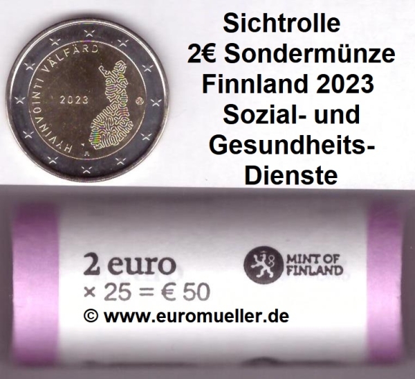 Rolle 2 Euro Sondermünze Finnland 2023 Dienste