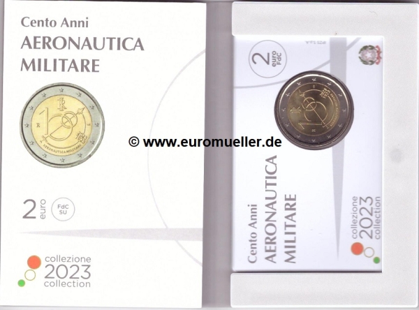 2 Euro Sondermünze Italien 2023 Luftstreitkräfte bu.