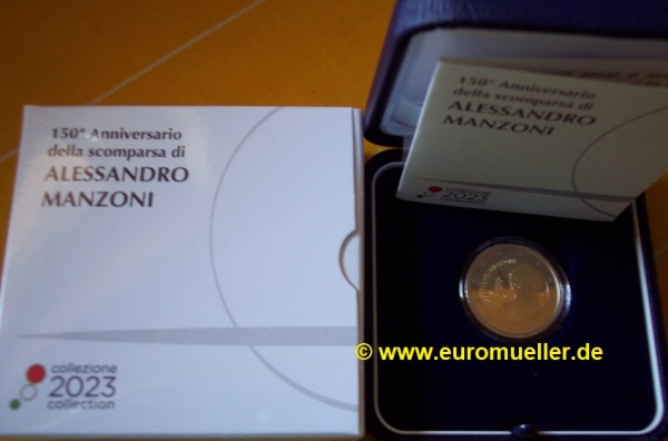 2 Euro Sondermünze Italien 2023 A. Manzoni PP