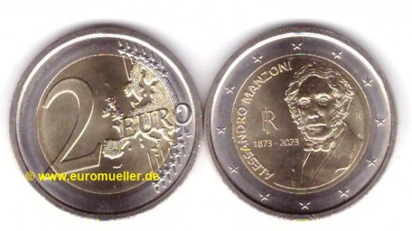 2 Euro Sondermünze Italien 2023 A. Manzoni