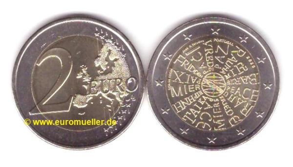 2 Euro Sondermünze Portugal 2023 Frieden