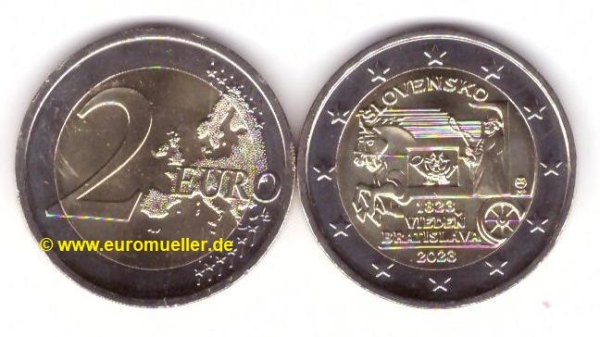 2 Euro Sondermünze Slowakei 2023 Pferdeexpresspost