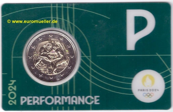 2 Euro Sondermünze Frankreich 2024 Herkules CC grün