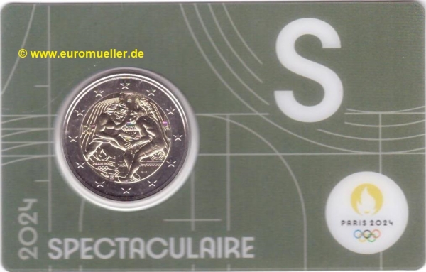 2 Euro Sondermünze Frankreich 2024 Herkules CC grau