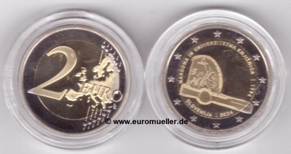 2 Euro Sondermünze Slowenien 2024 Bibliothek PP