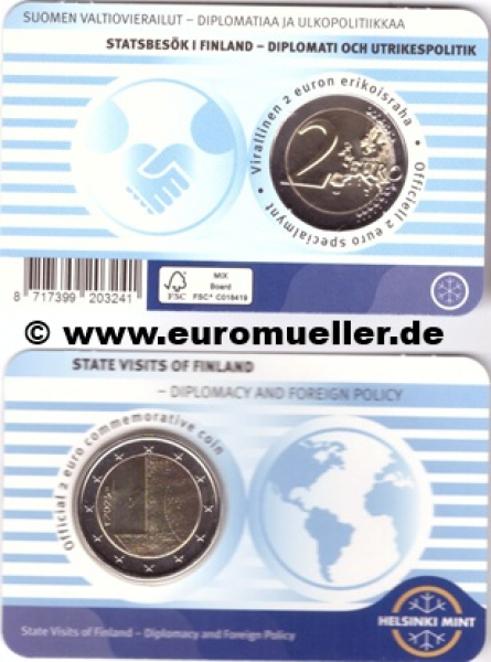 2 Euro Sondermünze Finnland 2025 Staatsbesuche bu. engl. CC