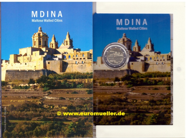 2 Euro Sondermünzen Malta 2025 Mdina bu. CC