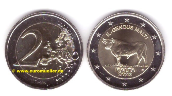 Euro Sondermünzen Malta 2025 Ochse