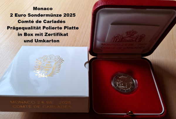 2 Euro Sondermünze Monaco 2025 Carlades - PP