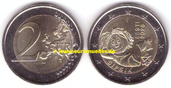 2 Euro Gedenkmünze Estland 2026 Sipsik