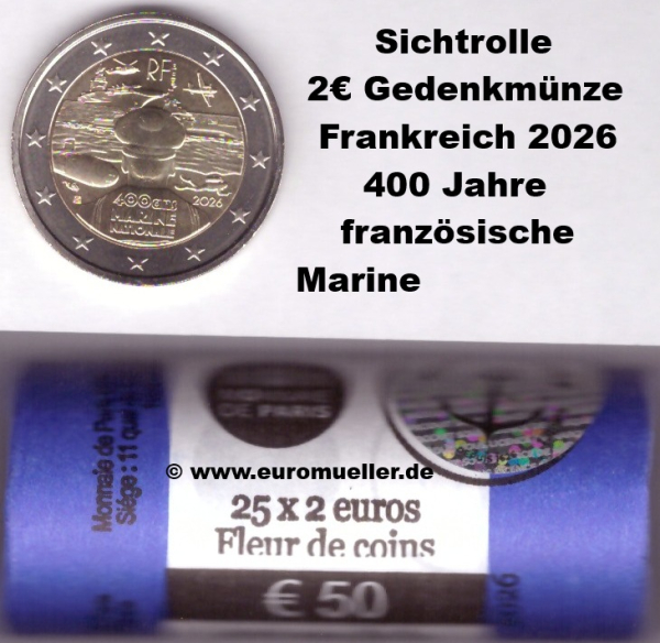 Rolle 2 Euro Gedenkmünze Frankreich 2026 Marine