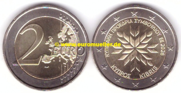 2 Euro Gedenkmünze Zypern 2026 EU Ratsvorsitz