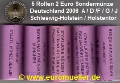 5 Rollen 2 Euro Sondermünze Deutschland 2006