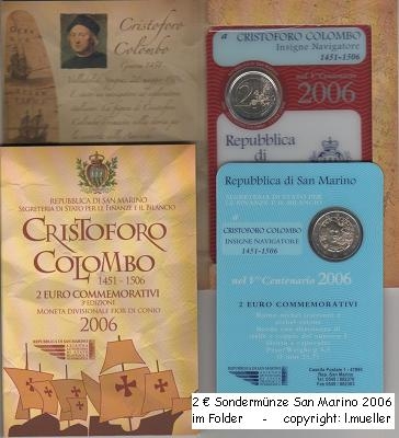 2 Euro Sondermünze San Marino 2006