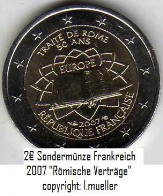 2 Euro Sondermünze Frankreich 2007 RV