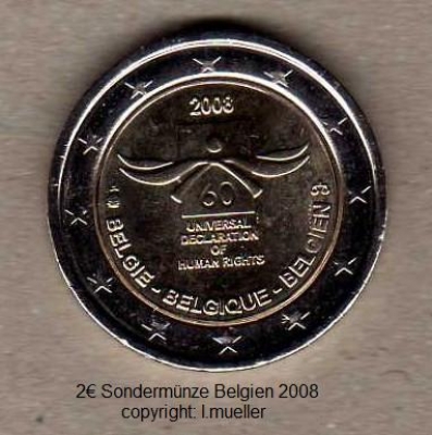 2 Euro Sondermünze Belgien 2008