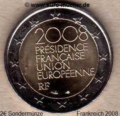 2 Euro Sondermünze Frankreich 2008