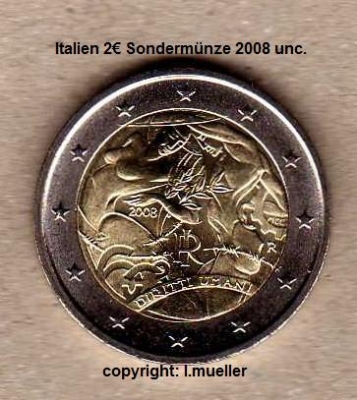 2 Euro Sondermünze Italien 2008