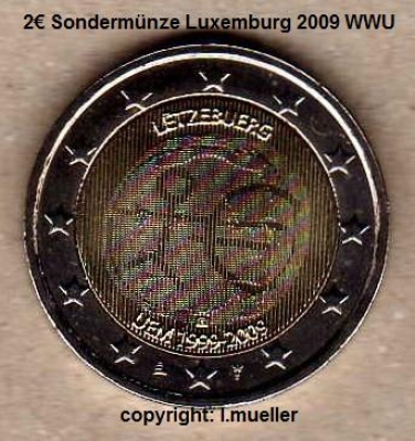 2 Euro Sondermünze Luxemburg 2009 (WWU)