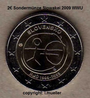 2 Euro Sondermünze Slowakei 2009 (WWU)