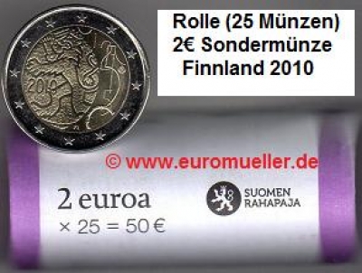 Rolle 2 Euro Sondermünze Finnland 2010