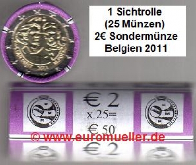 Rolle 2 Euro Sondermünze Belgien 2011