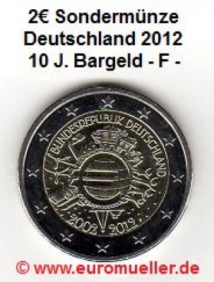 2 Euro Sondermünze Deutschland 2012 Bargeld F