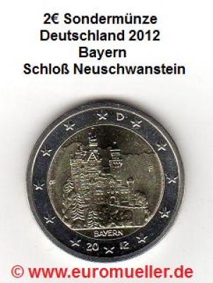 2 Euro Sondermünze Deutschland 2012 Bayern F