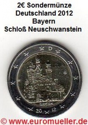 2 Euro Sondermünze Deutschland 2012 Bayern G