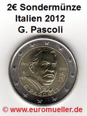 2 Euro Sondermünze Italien 2012 G. Pascoli