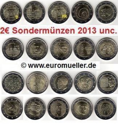 20x 2 Euro Sondermünzen 2013 mit Monaco