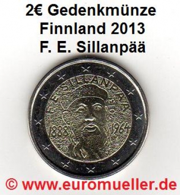 2 Euro Sondermünze Finnland 2013 Sillanpää