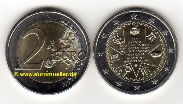 2 Euro Sondermünze Griechenland 2014 Ionische Inseln