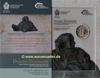 2 Euro Sondermünze San Marino 2014 Bramante