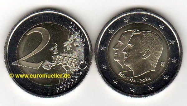 2 Euro Sondermünze Spanien 2014 Felipe