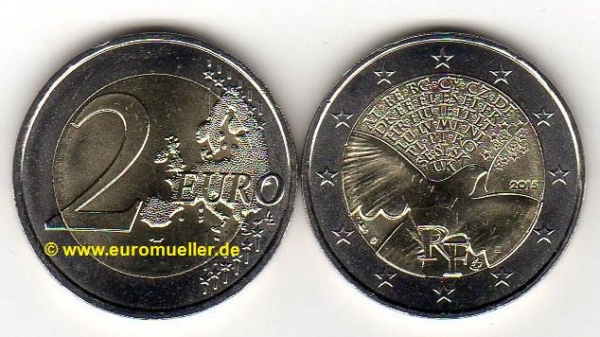 2 Euro Sondermünze Frankreich 2015 Frieden