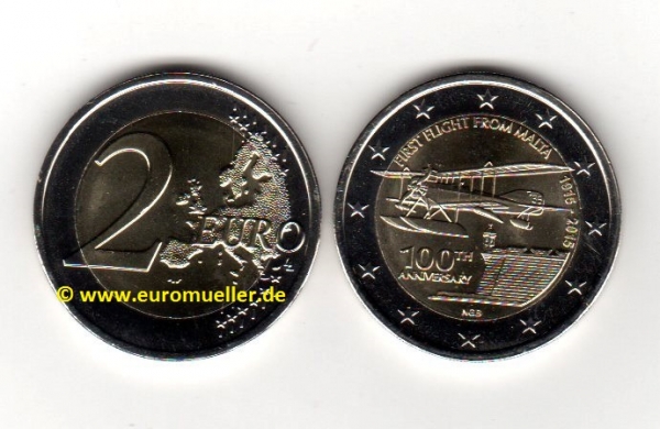 2 Euro Sondermünze Malta 2015 Erstflug