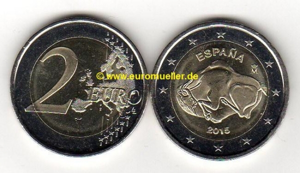 2 Euro Sondermünze Spanien 2015 Höhle von Altamira