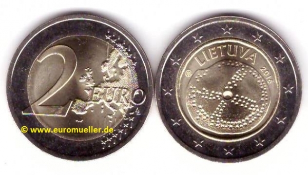 2 Euro Sondermünze Litauen 2016 Mosaik