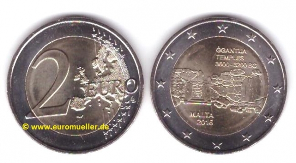 2 Euro Sondermünze Malta 2016 Ggantija