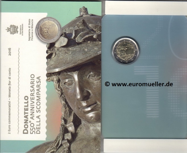 2 Euro Sondermünze San Marino 2016 Donatello