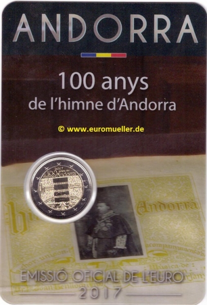 2 Euro Sondermünze Andorra 2017 Hymne