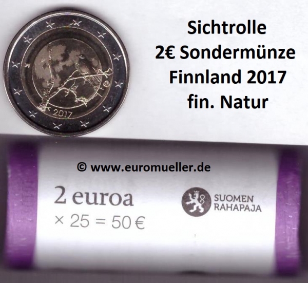 Rolle 2 Euro Sondermünze Finnland 2017 Natur