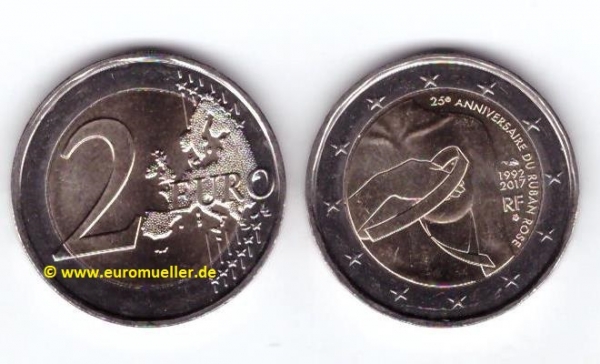 2 Euro Sondermünze Frankreich 2017 Brustkrebs