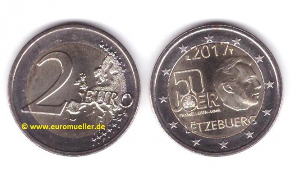 2 Euro Sondermünze Luxemburg 2017 Wehrdienst